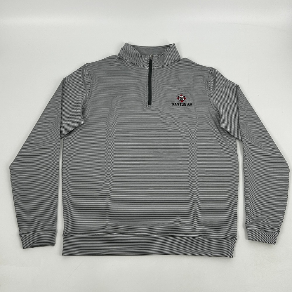 Peter Millar Perth Sugar Davidson Wildcats Pullover Mens M Gray White Stripe NEW